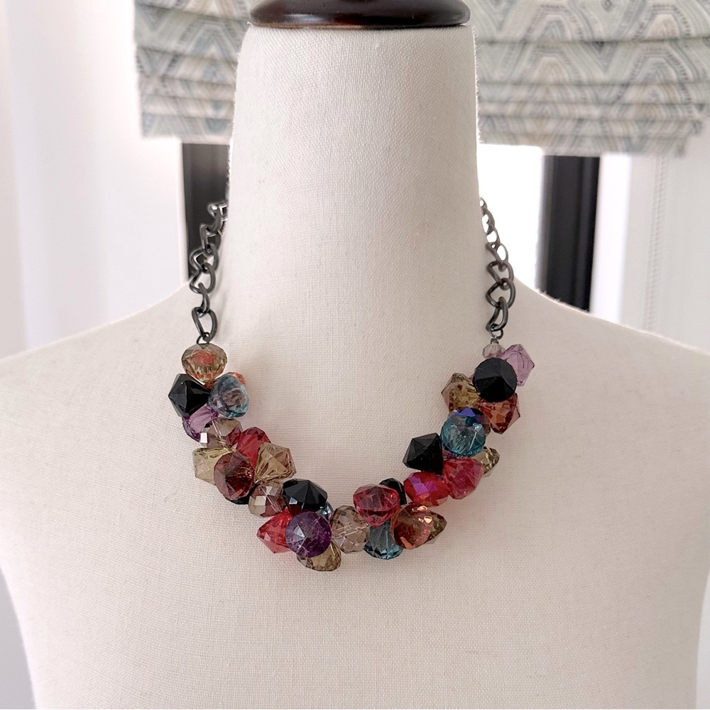 Multicolor Cluster Statement Necklace - Women Jewelry Necklaces